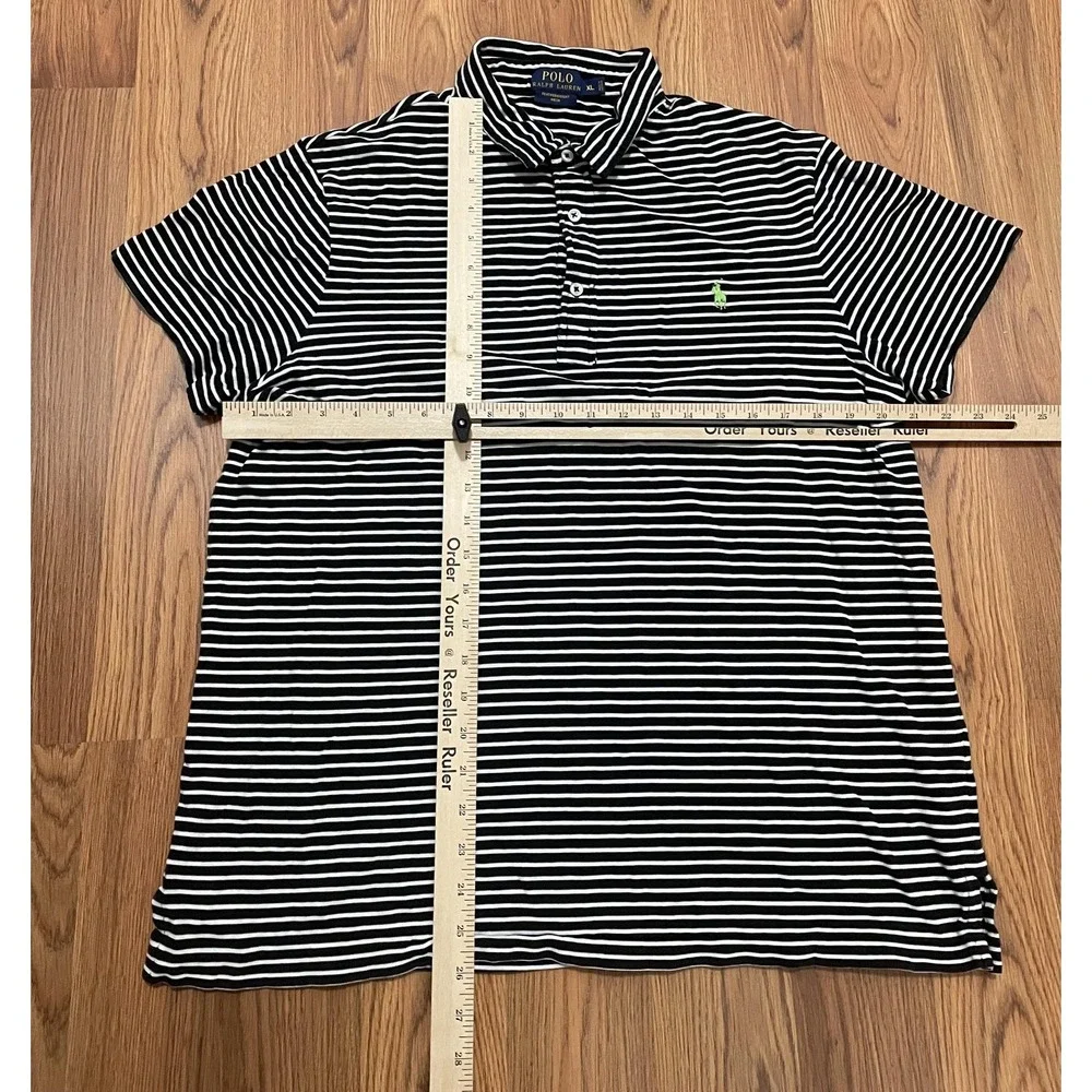 Polo Ralph Lauren Shirt Mens Extra Large Featherweight Mesh Striped Black